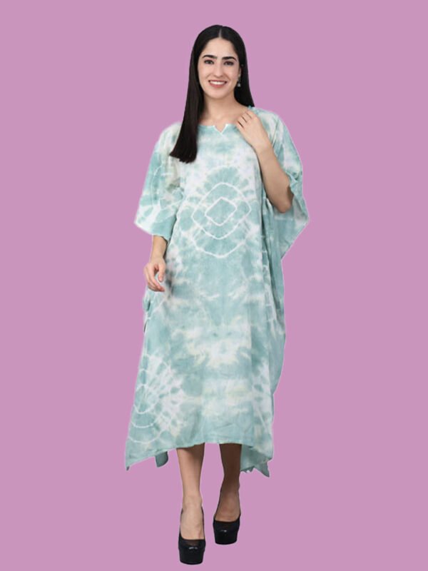 Nitara Pastel Green Rayon Kaftan - Image 1
