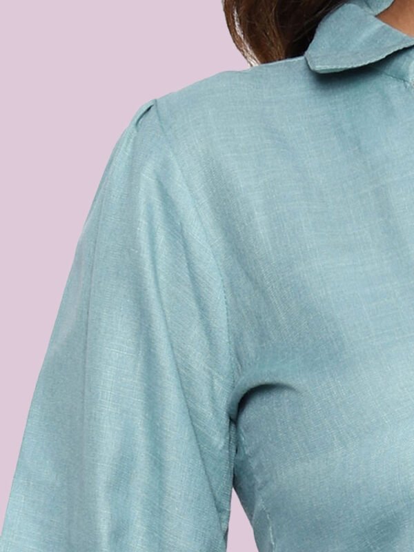 Mrinali Olive Green Rayon Top - Image 4