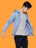 Nandish - Dark Blue Casual Zipper Hoodies - Image 4