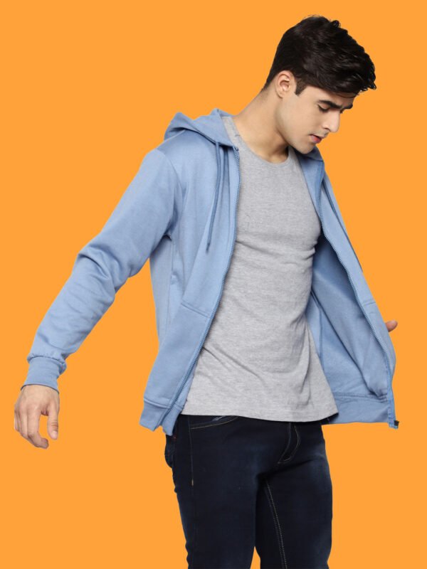 Nandish - Dark Blue Casual Zipper Hoodies - Image 4