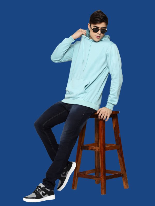 Ayan Light Green Casual Hoodies - Image 4