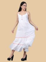 Mishika White Pink Cotton Gown - Image 5