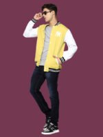 Itish - Yellow Casual Varsity Jacket - Image 4