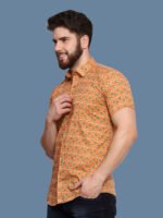 Blomming Flower Orange Casual Shirt - Image 4
