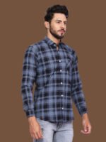 Aldebaran Blue Black Check Casual Shirt - Image 5