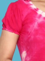 Anvi Pink Rayon Dress - Image 4