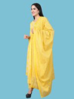 Gouri Yellow Kurti Set Cotton - Image 4