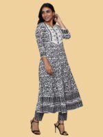 Namita Black Kurta Set Cotton - Image 5
