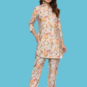 Jinisha Grey Co-ord Set Modal Muslin