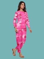 Anvika Pink White Rayon Co-ords Set - Image 4