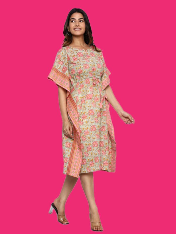 Aashvi Green & Pink Rayon Kaftan - Image 4