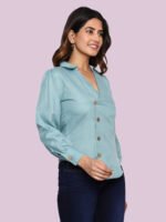 Mrinali Olive Green Rayon Top - Image 5
