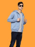 Nandish - Dark Blue Casual Zipper Hoodies - Image 5