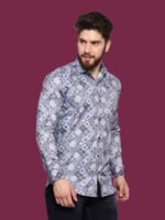 Absolutno Blue Pattern Casual Shirt - Image 5