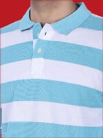 White Blue Color Polo T-shirt - Image 4