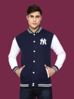 Ekaksh - Dark Blue Casual Varsity Jacket