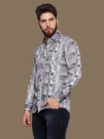 Acrux White Geometric Casual Shirt - Image 5