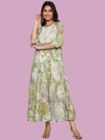Nishtha Green Gown Mul Cotton - Image 5