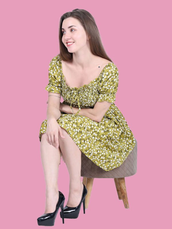 Nalika Green Rayon Dress - Image 5