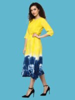 Kiara Yellow Blue Rayon Dress - Image 5