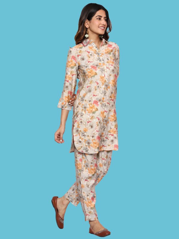 Jinisha Grey Co-ord Set Modal Muslin - Image 3