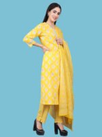 Gouri Yellow Kurti Set Cotton - Image 5