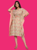 Aashvi Green & Pink Rayon Kaftan - Image 5