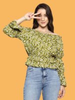 Oorja Green Rayon Top - Image 3
