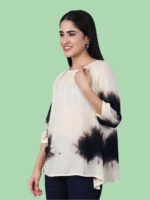 Braahmi Beige  Black  Rayon Top - Image 6