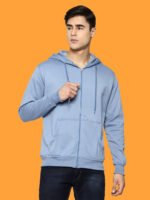 Nandish - Dark Blue Casual Zipper Hoodies