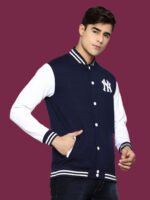 Ekaksh - Dark Blue Casual Varsity Jacket - Image 5