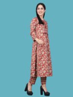 Gourangi Red Kurta Pant Cotton - Image 5
