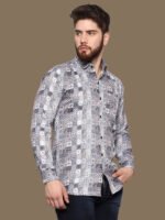 Acrux White Geometric Casual Shirt