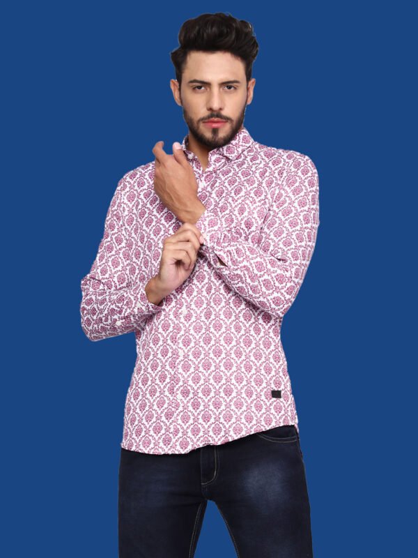 Adhafera Dark Magenta Casual Shirt - Image 1