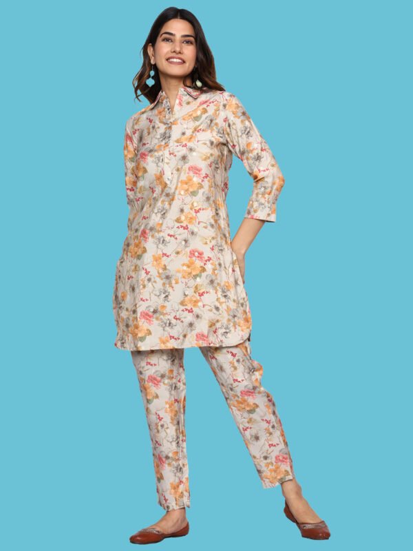 Jinisha Grey Co-ord Set Modal Muslin - Image 2