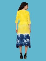 Kiara Yellow Blue Rayon Dress - Image 6