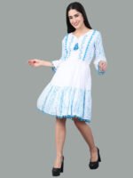 Nainika White Cotton Chikan Mides - Image 6