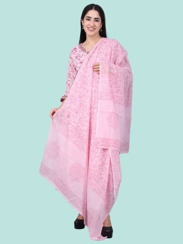 Abhishaa Pink Kurta Set Mul Cotton - Image 6