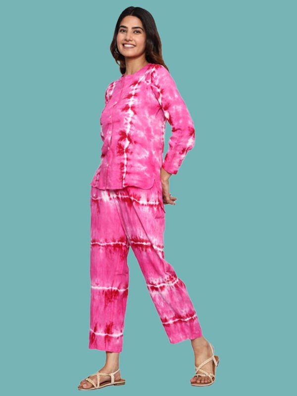 Anvika Pink White Rayon Co-ords Set - Image 6