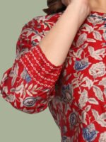 Nandita Red Kurta Pant Cotton - Image 5