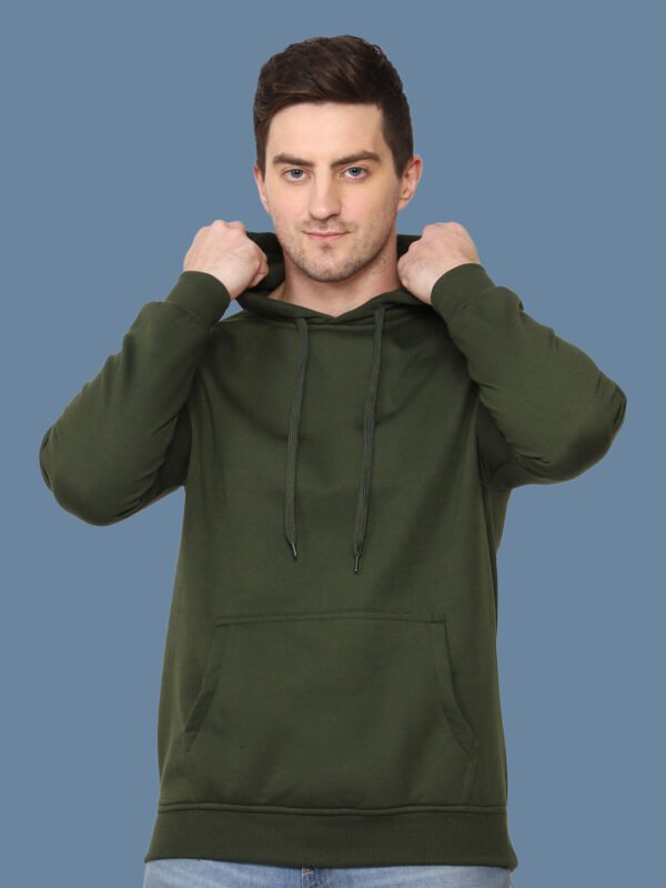 Adhrit Dark Green Casual Hoodies - Image 1