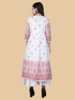 Mishika White Pink Cotton Gown - Image 2