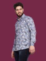 Absolutno Blue Pattern Casual Shirt - Image 6