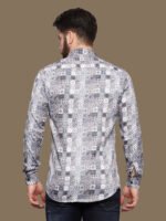 Acrux White Geometric Casual Shirt - Image 6