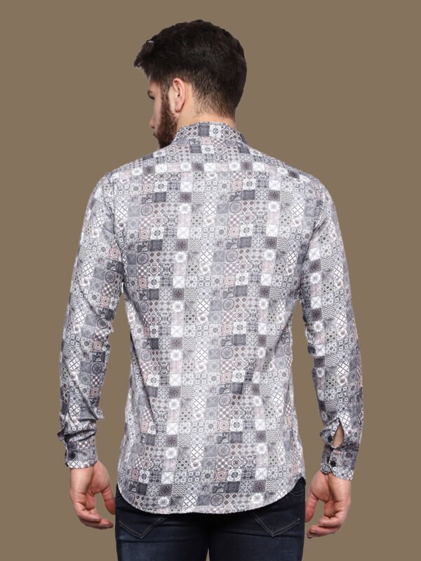 Acrux White Geometric Casual Shirt - Image 6