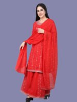 Adithi Red Sharara Modal Muslin - Image 2