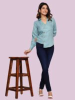 Mrinali Olive Green Rayon Top - Image 8