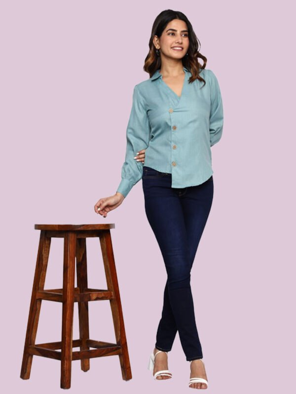 Mrinali Olive Green Rayon Top - Image 8