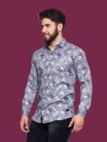 Absolutno Blue Pattern Casual Shirt - Image 7
