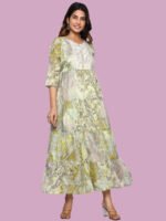 Nishtha Green Gown Mul Cotton - Image 7